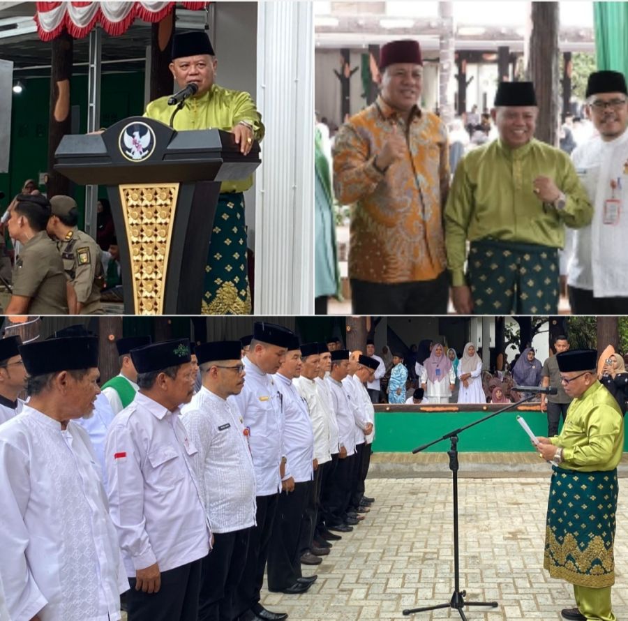 Disaksikan Bupati Suhardiman Amby, Ketum MUI Riau Kukuhkan MUI Kuansing Periode 2025-2030