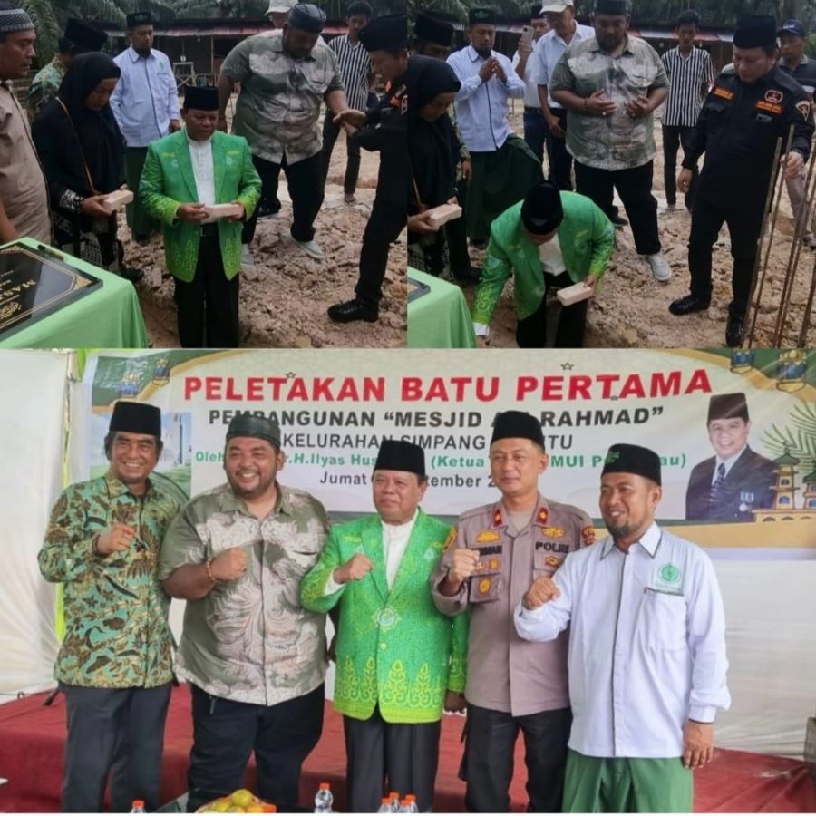 Ketum MUI Riau Pimpin Peletakan Batu Pertama Masjid Ali Rahmad dan Rumah Tahfidz di Kandis