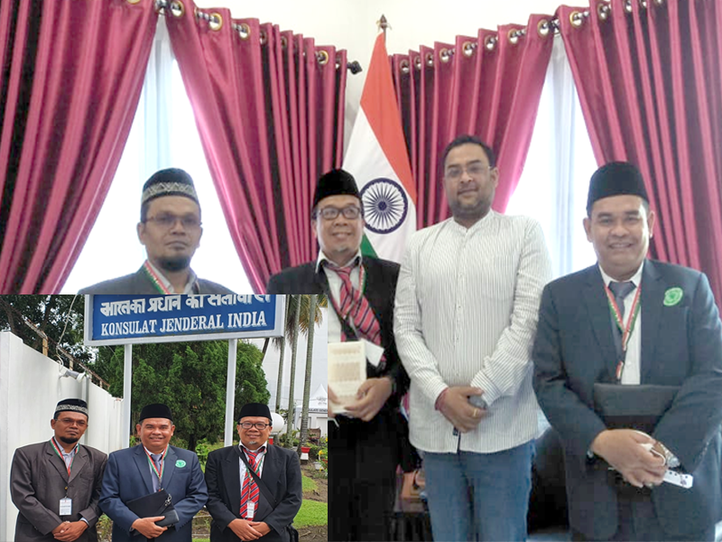 K.H. Akhyar Nasution Ketua (HLNKI) MUI-SU Adakan Pertemuan dengan KONJEN INDIA di Medan