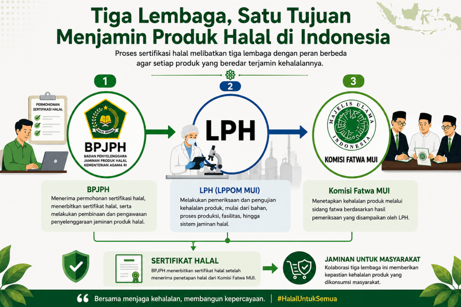 Mengenal Peran BPJPH, LPH, dan Komisi Fatwa MUI