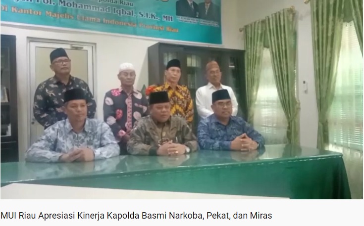 MUI Riau Apresiasi Kinerja Kapolda Basmi Narkoba, Pekat, dan Miras