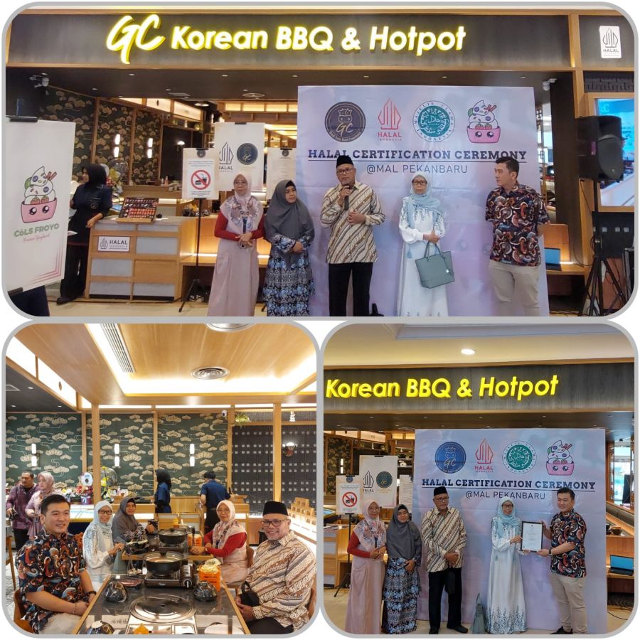 MUI Riau Hadiri Penyerahan Sertifikat Halal GC Korean BBQ & Hotpot