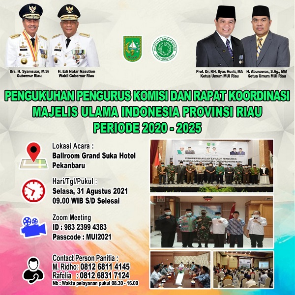Pengurus Komisi MUI Riau Dikukuhkan Besok, Dihadiri Gubri dan Forkopimda