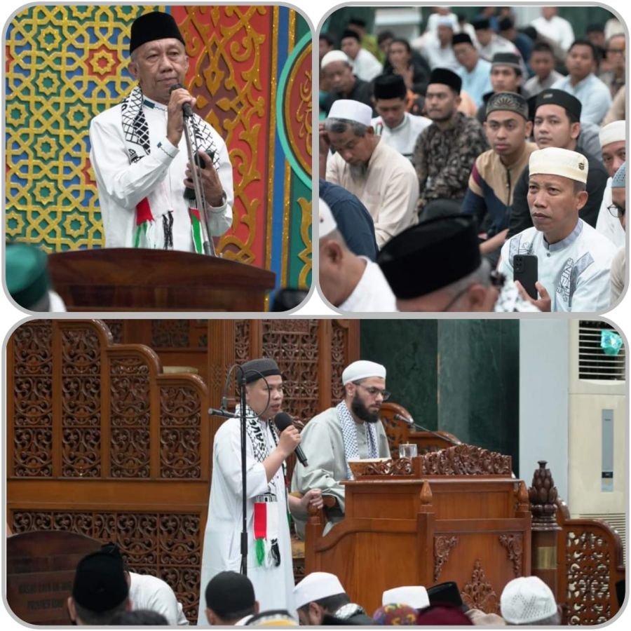Syekh Sadeq Yaseer Al Qalai Safari Ramadhan Membasuh Luka Palestina Perdana di Masjid Raya Annur