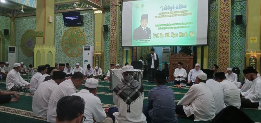 Tabligh Akbar Muhasabah dan Zikir Bersama MUI Riau Berlangsung Khidmat di Masjid Al Mujahidin
